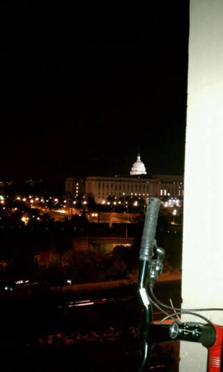 Night view toward the Capitol before the Rally
